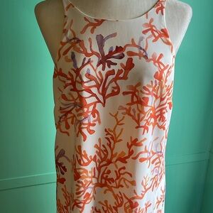 Coral print slip dress